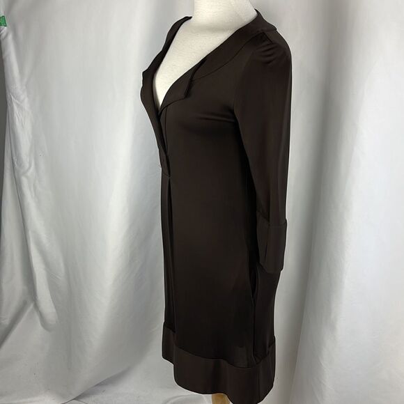 Diane Von Furstenberg Black Twist Front Ribbed Wool Blend - Picture 2 of 4